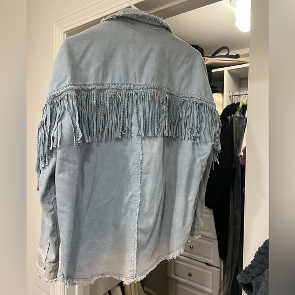 Zara Denim Fringe Shirt - Picture 7 of 7